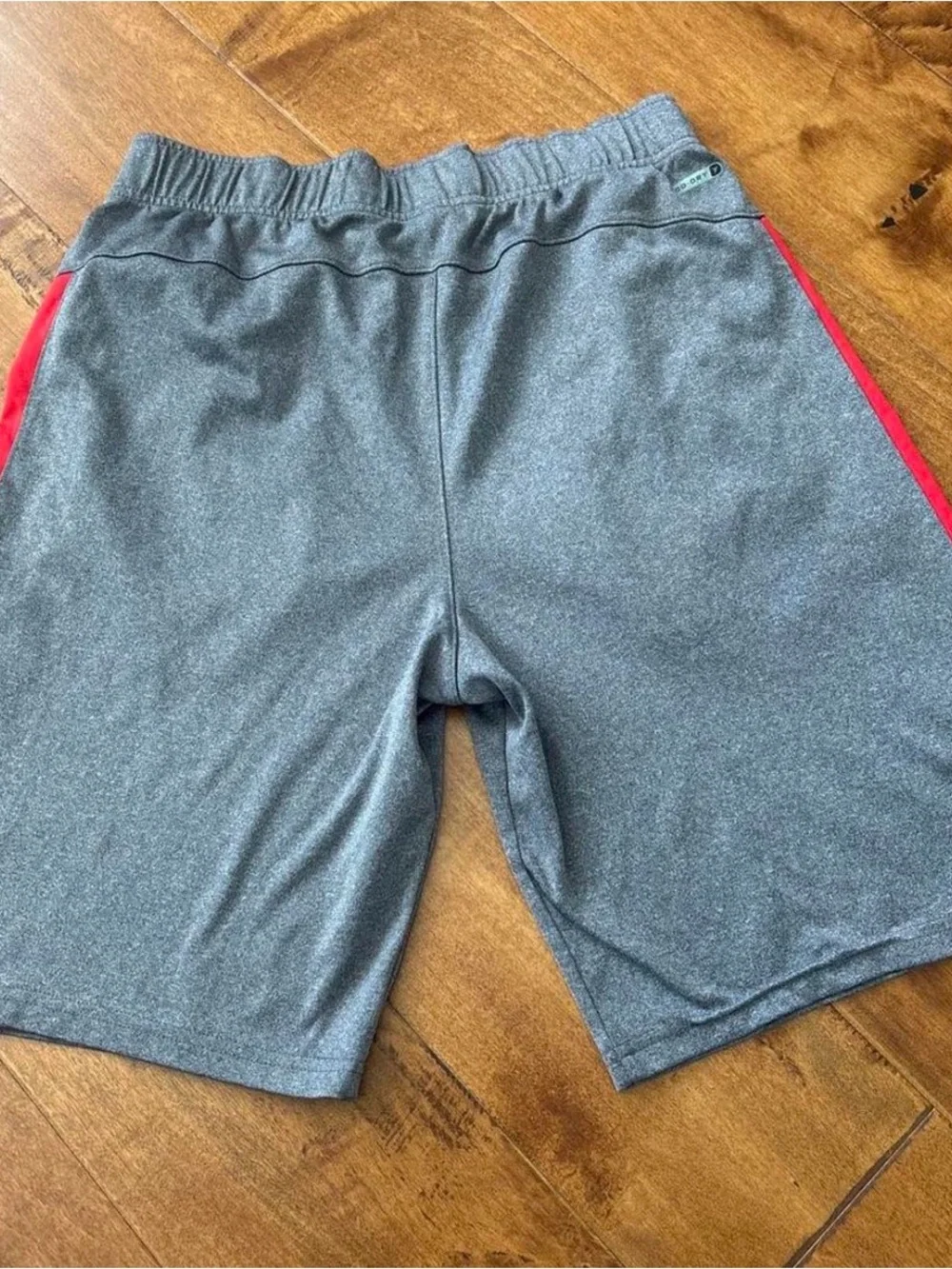 Jordan Men's Gray Athletic Shorts with Red Side Panels
